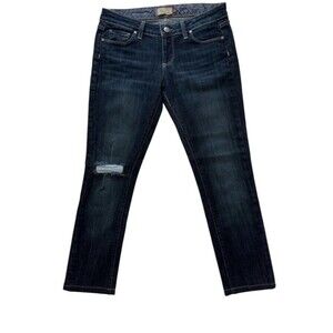 Paige Premium Denim NWOT Blue Heights Distressed Straight Leg Jeans Size 28